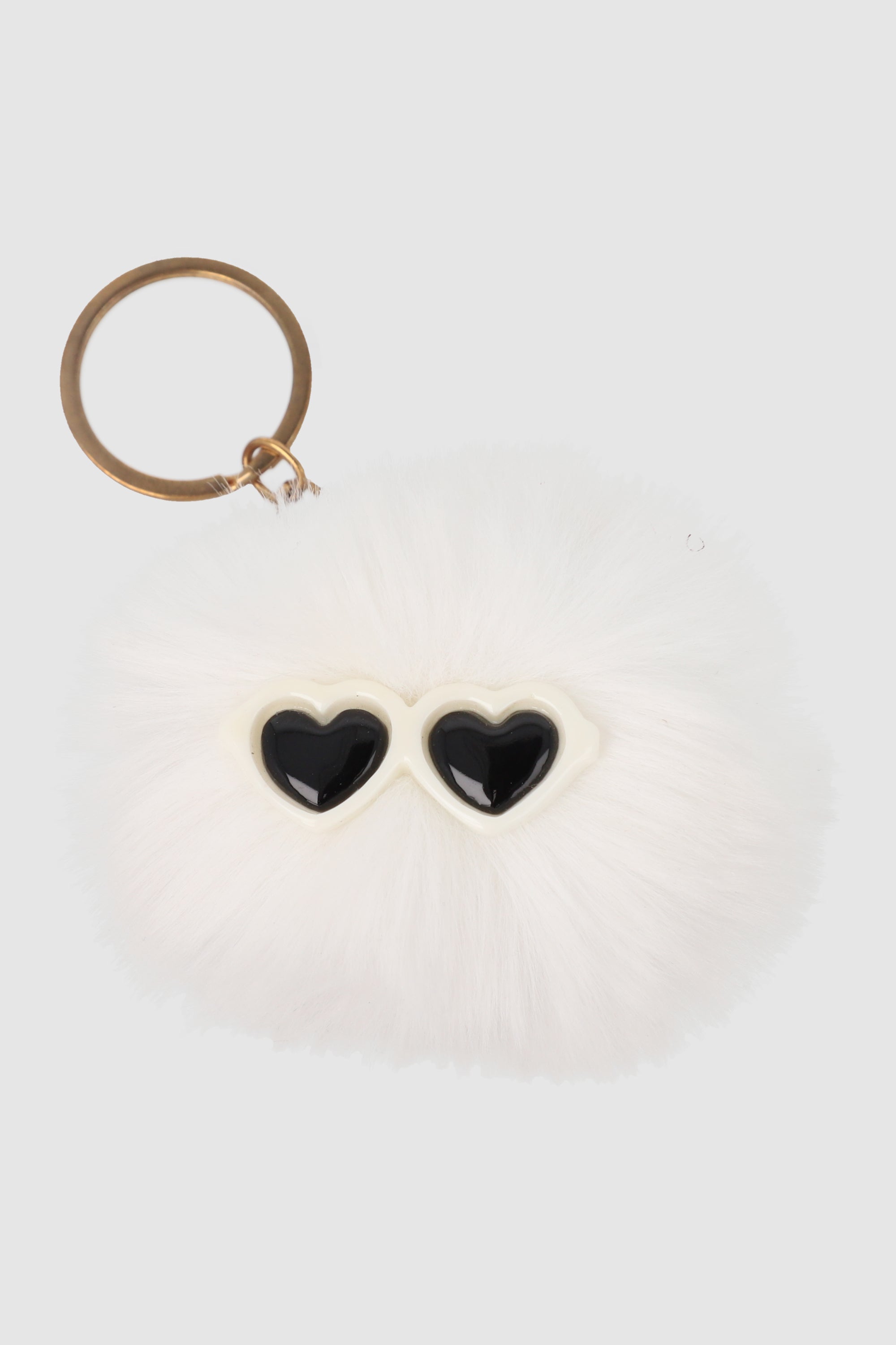 Llavero pompón lentes BLANCO