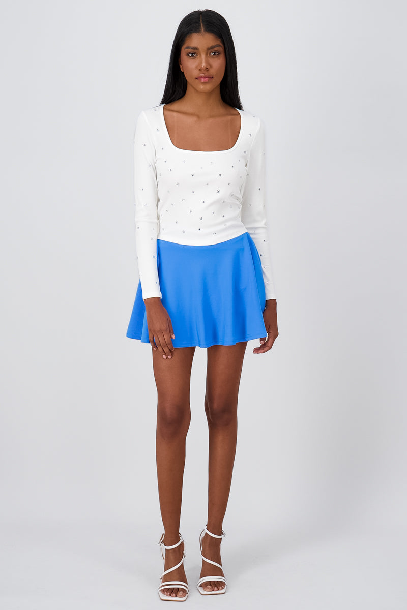 Falda Mini Plisada Lisa