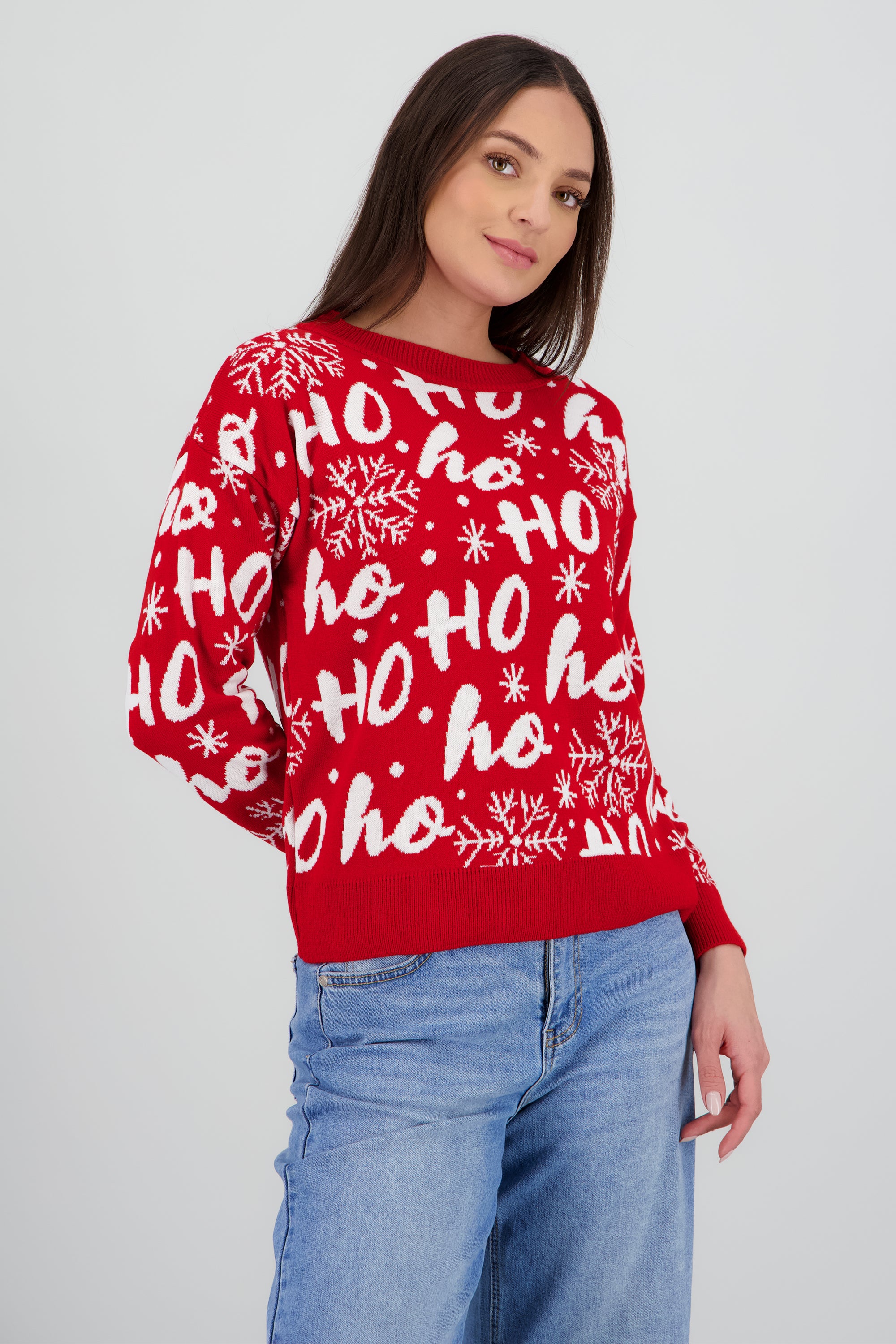 Suéter navideño ho ho ROJO COMBO