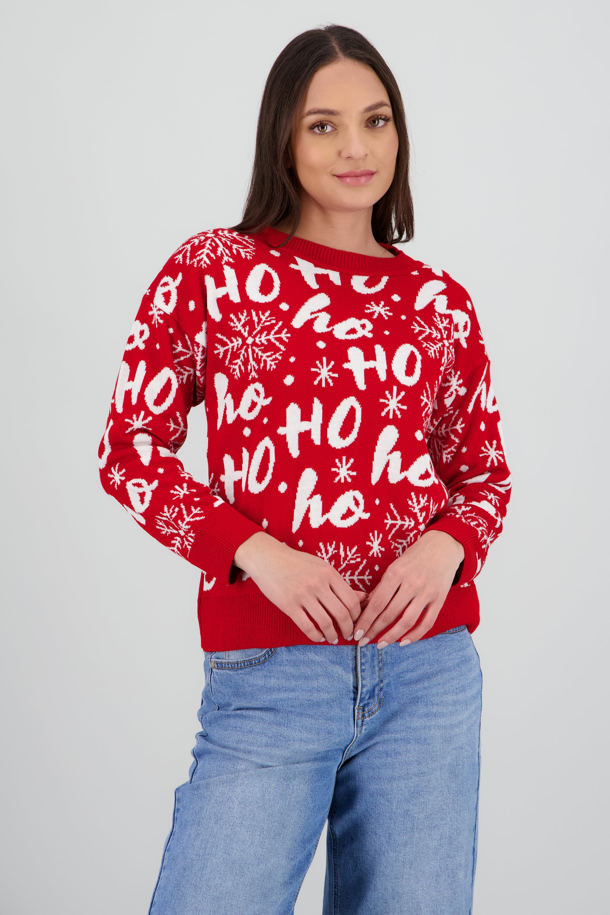 Suéter navideño ho ho ROJO COMBO