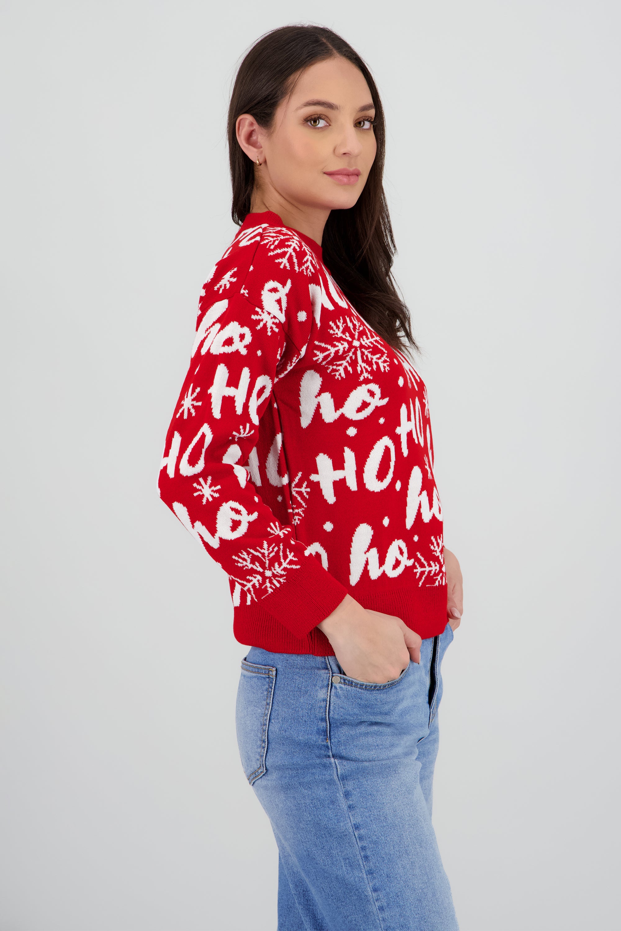Suéter navideño ho ho ROJO COMBO