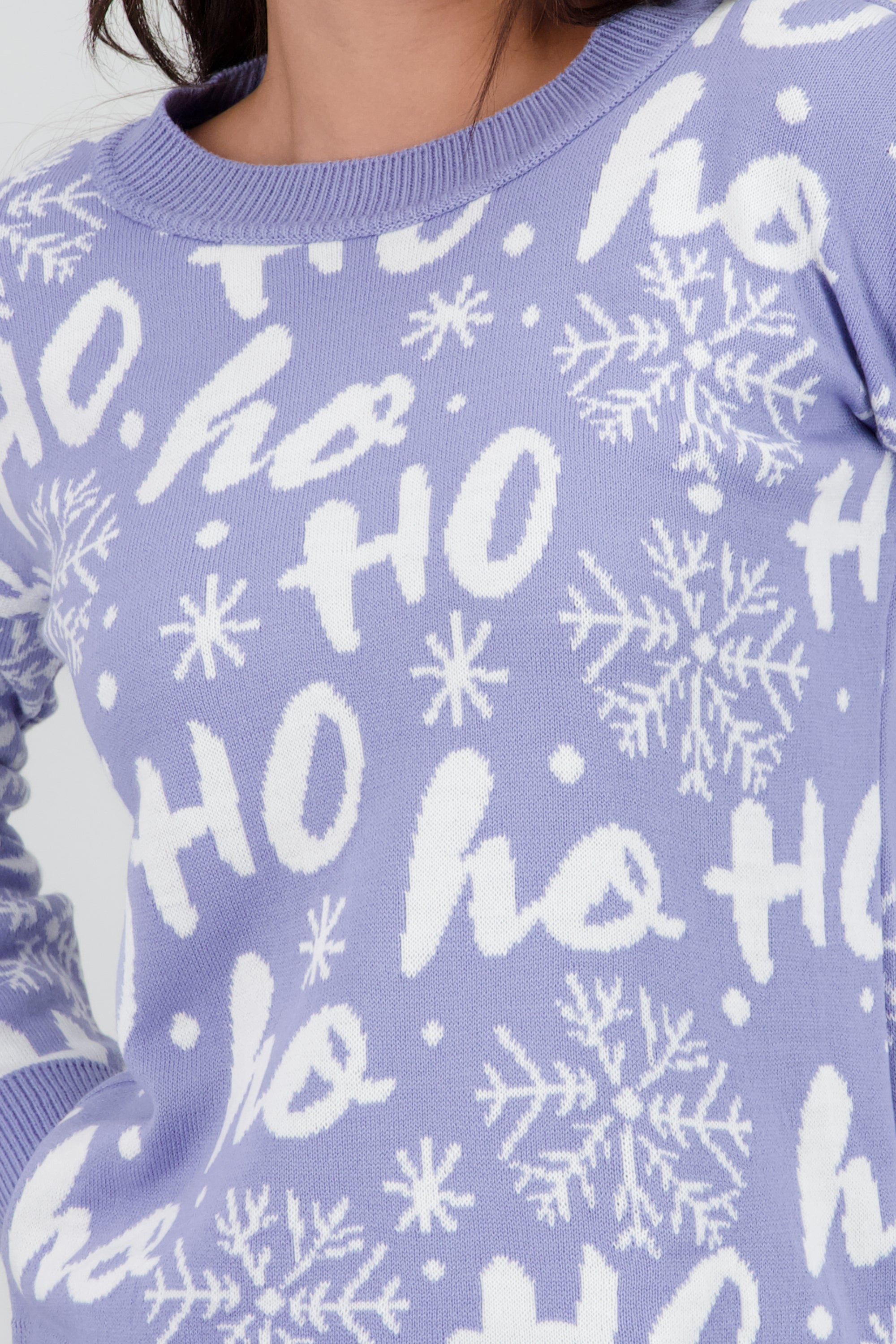 Suéter navideño ho ho LAVANDA