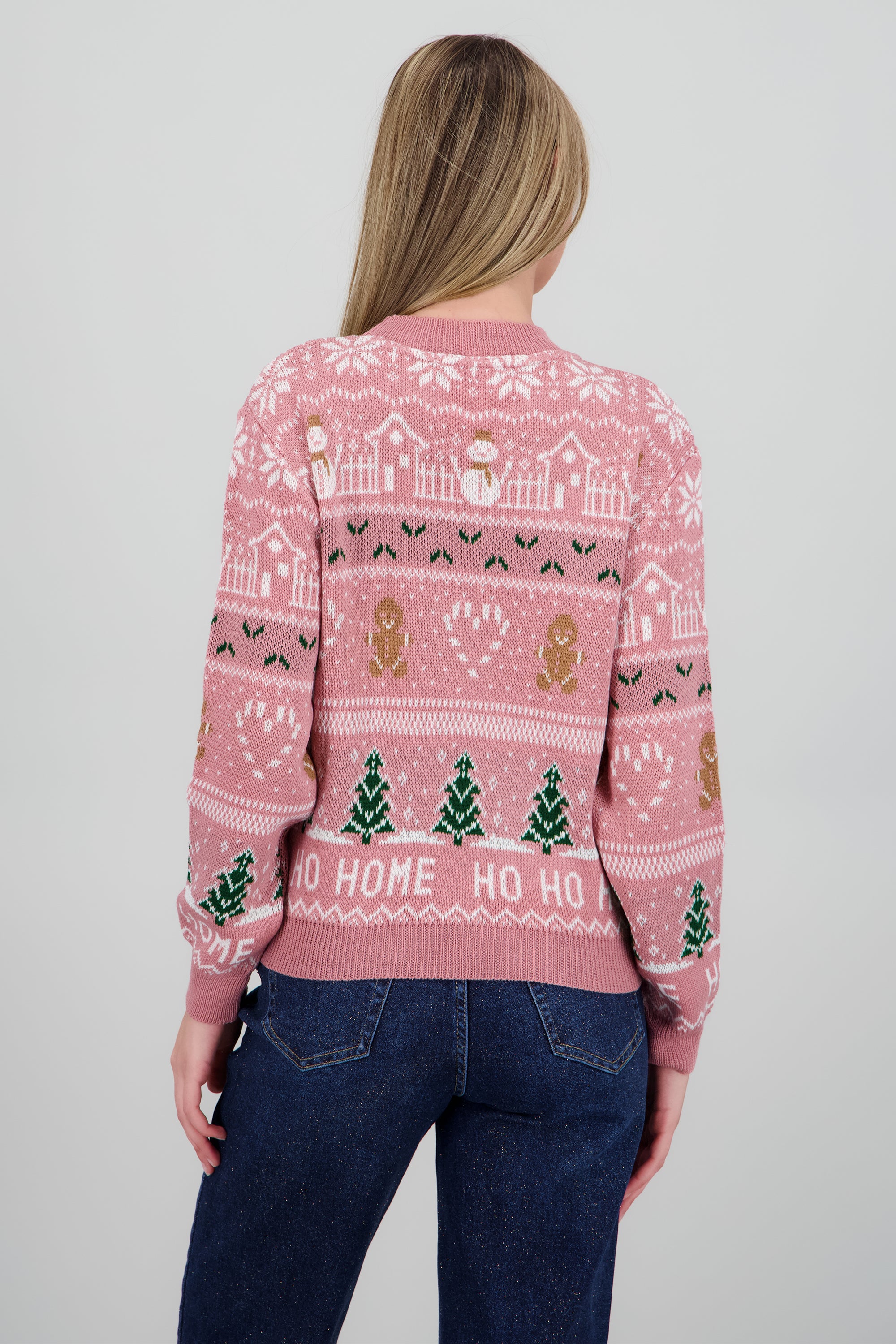 Suéter navideño galleta ROSA COMBO