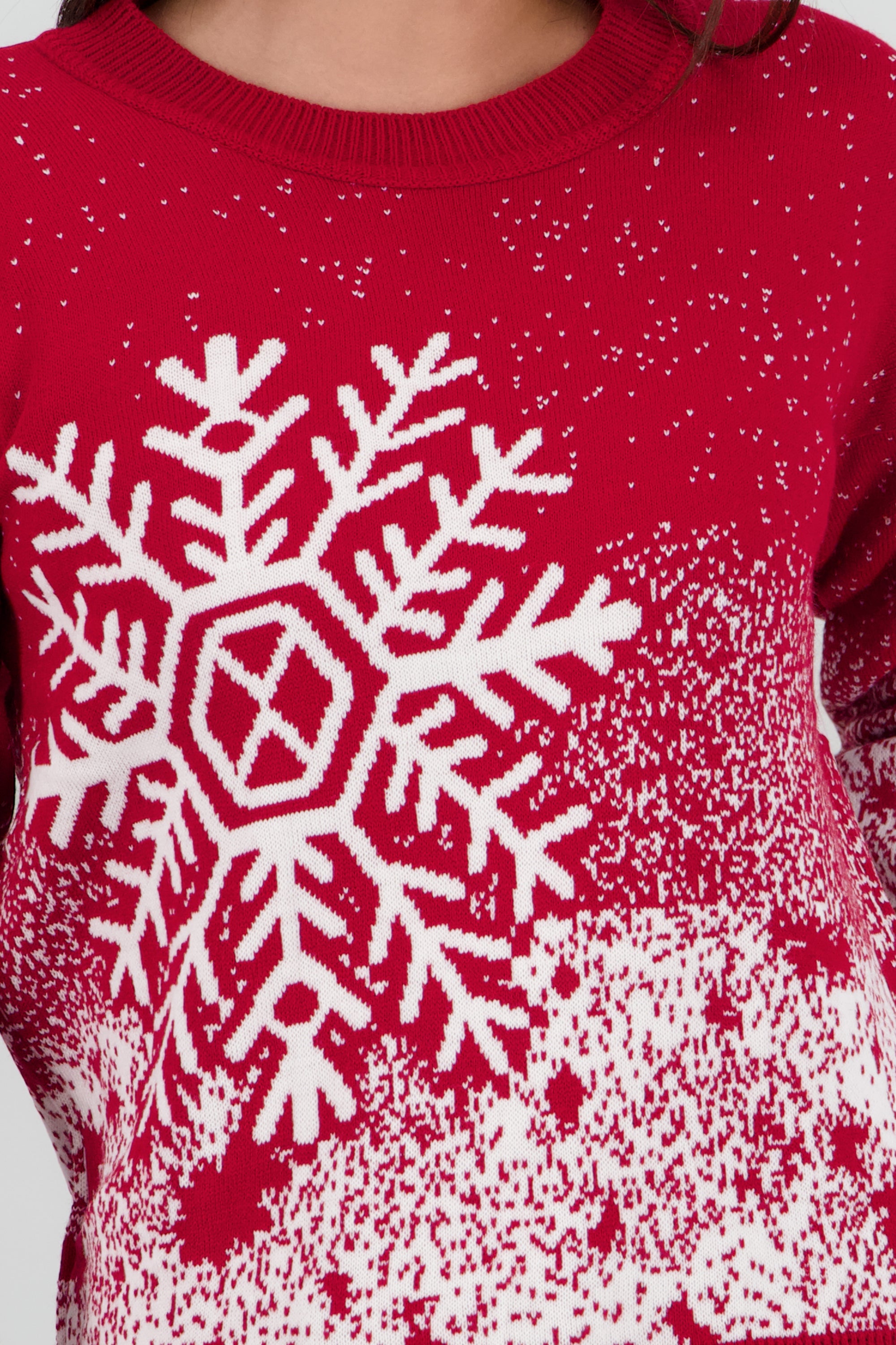 Suéter navideño copo nieve ROJO COMBO