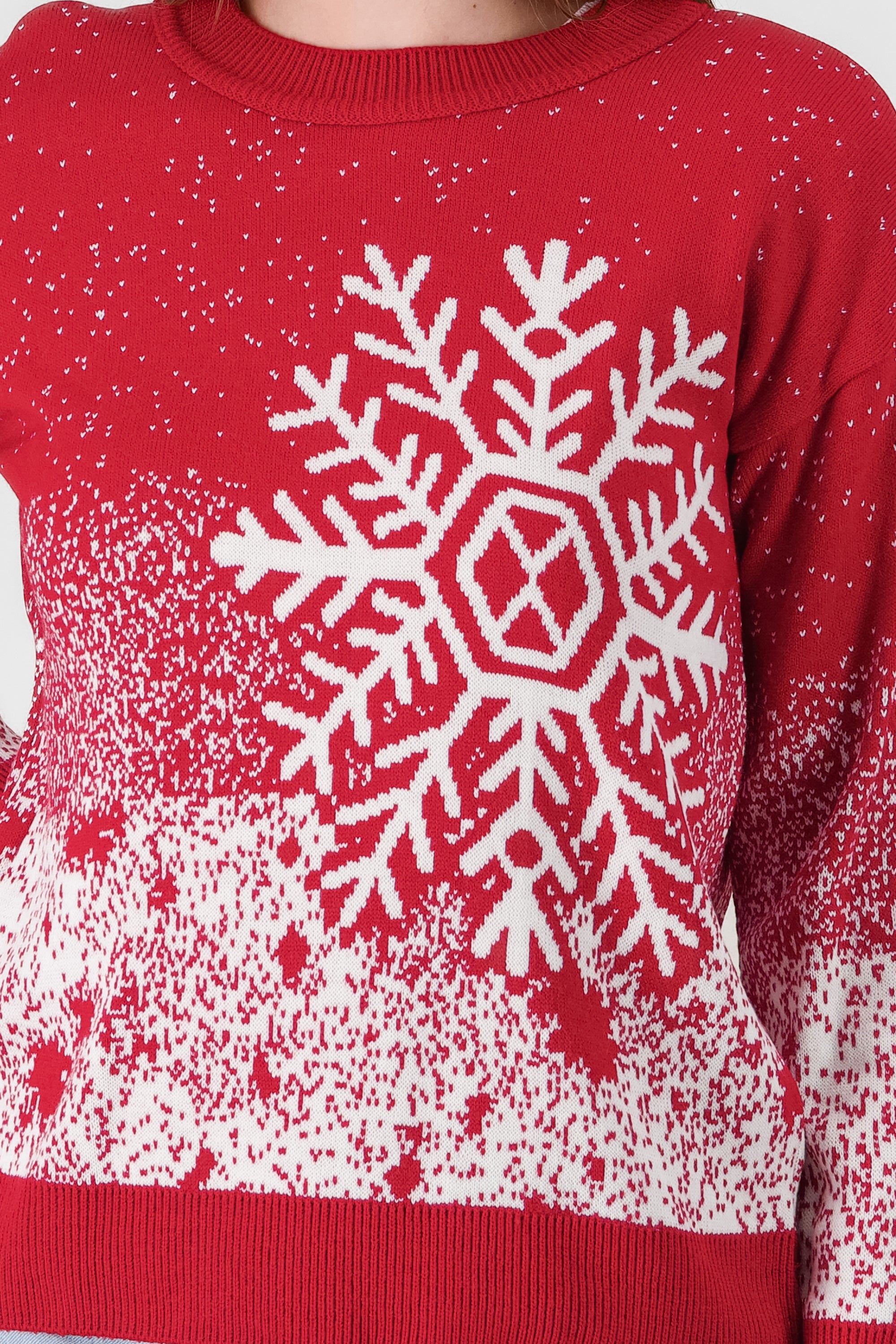 Suéter navideño copo nieve ROJO COMBO