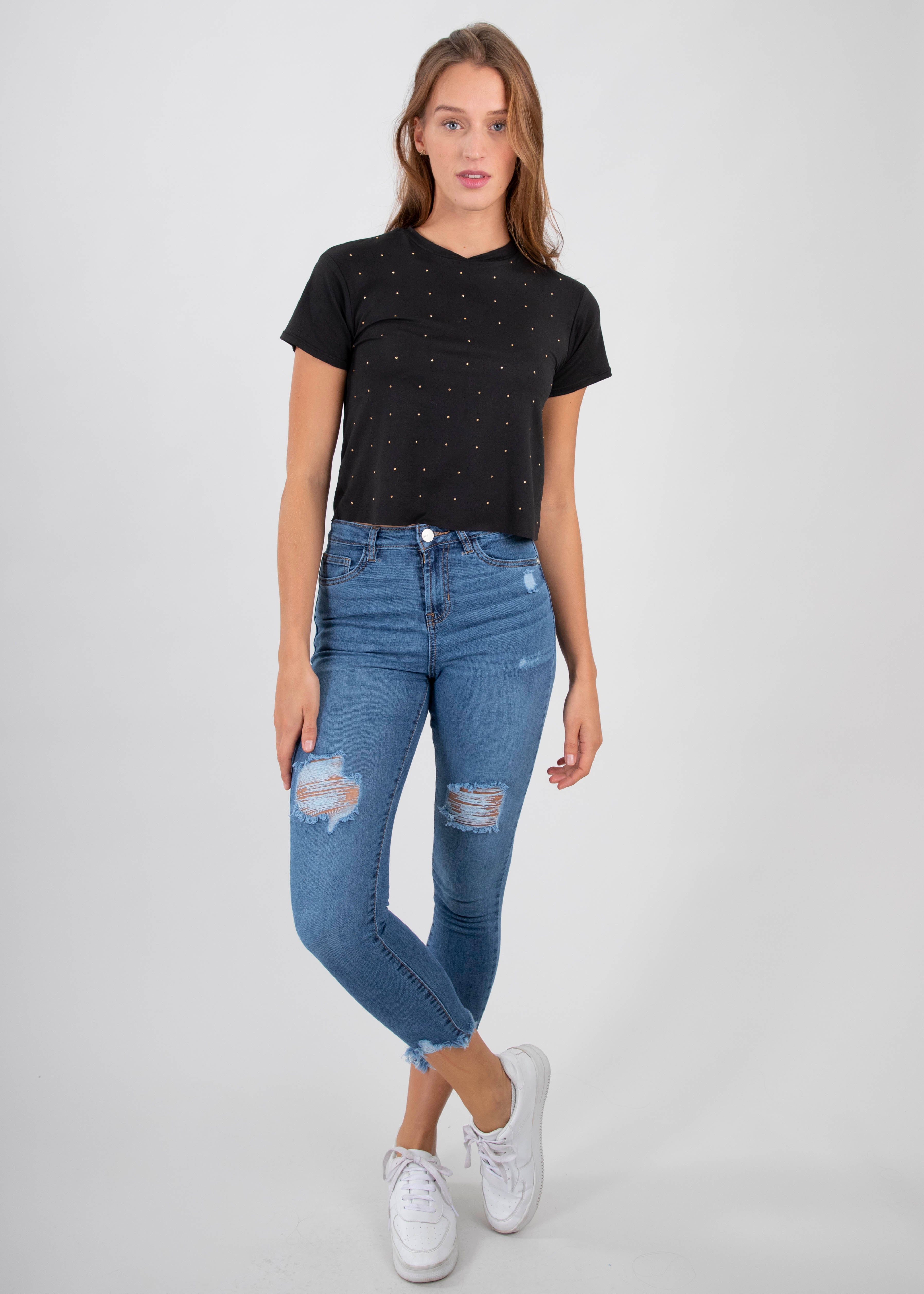 Top brillos NEGRO