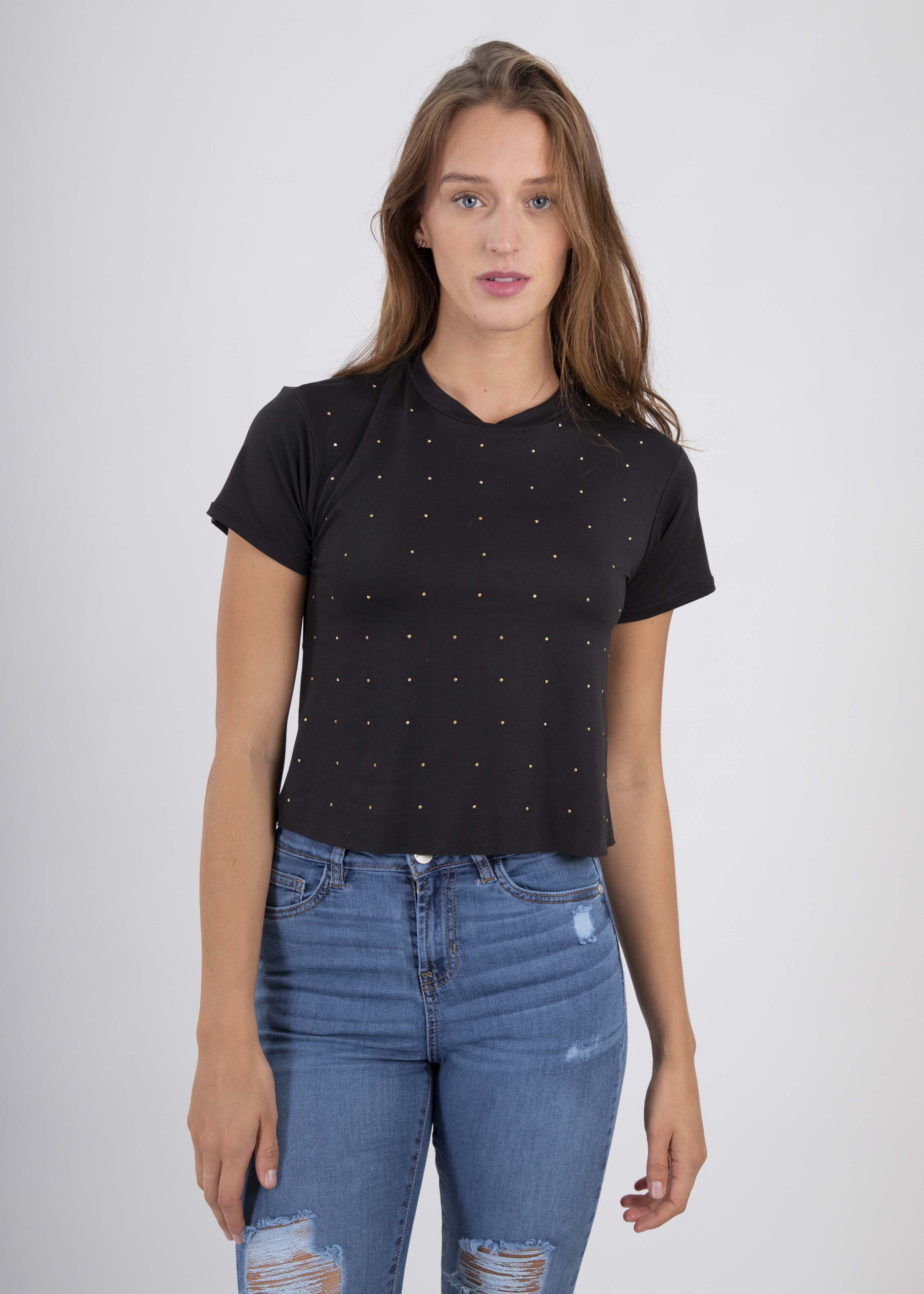 Top brillos NEGRO