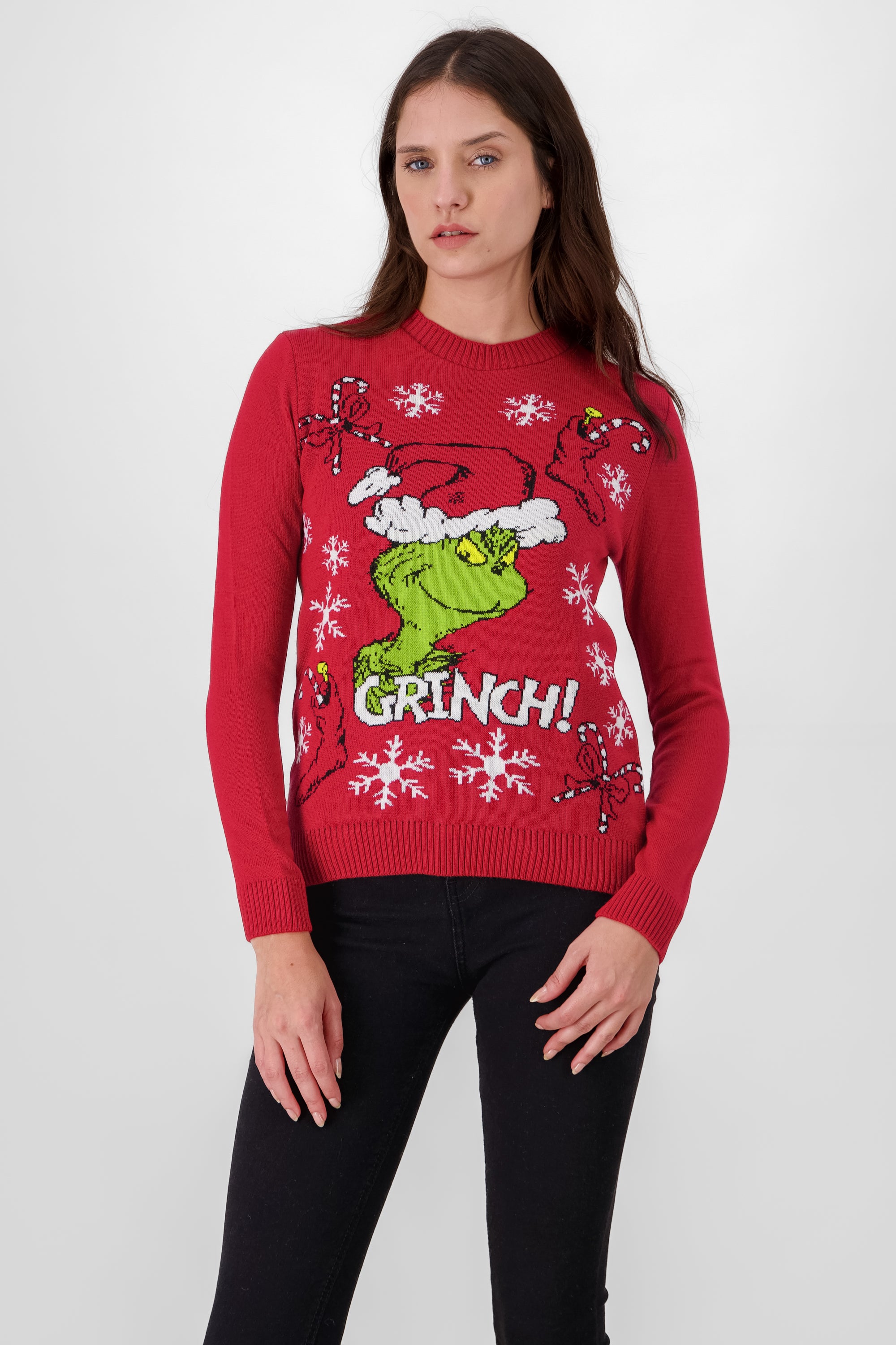 Suéter Grinch botas navideñas ROJO