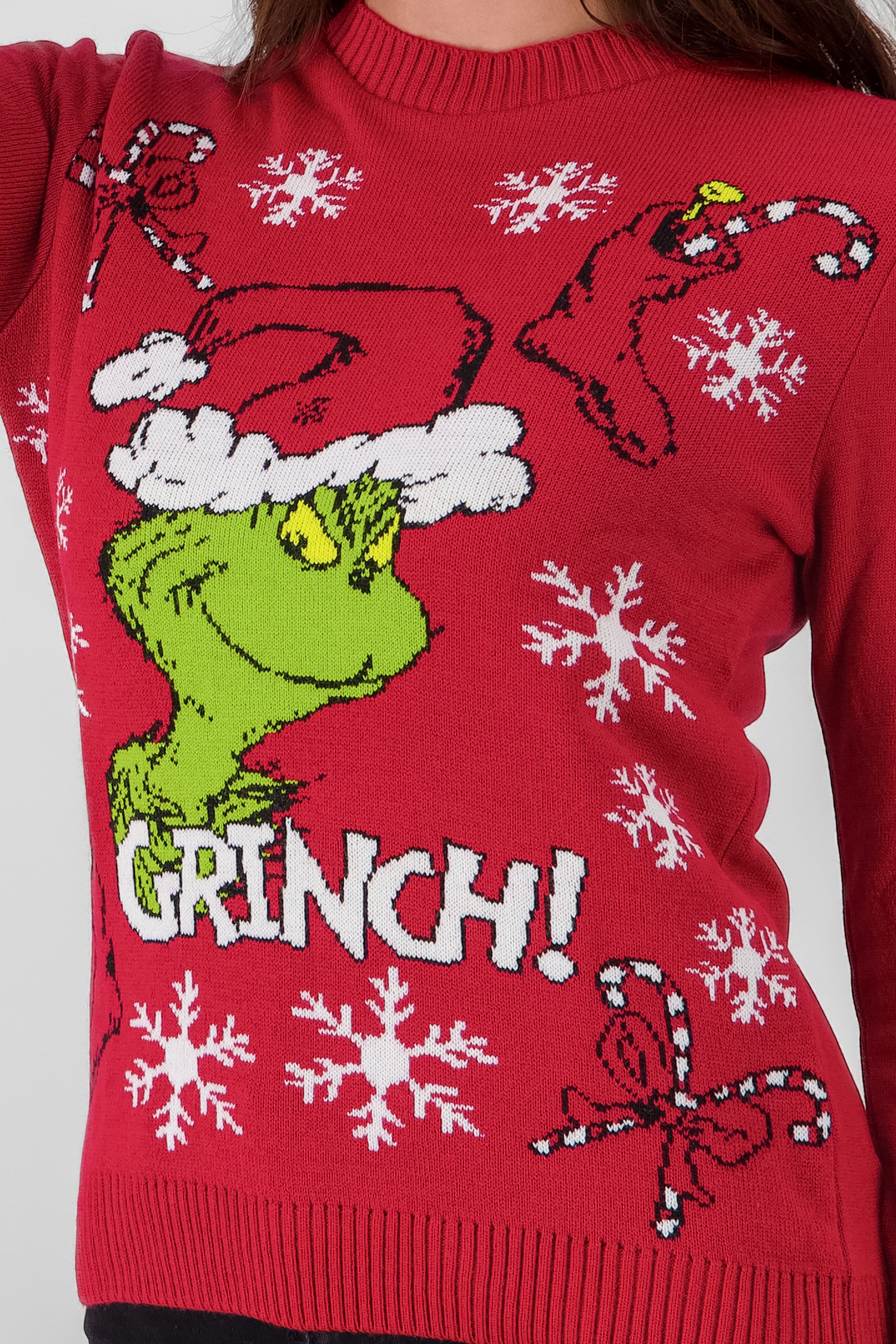 Suéter Grinch botas navideñas ROJO