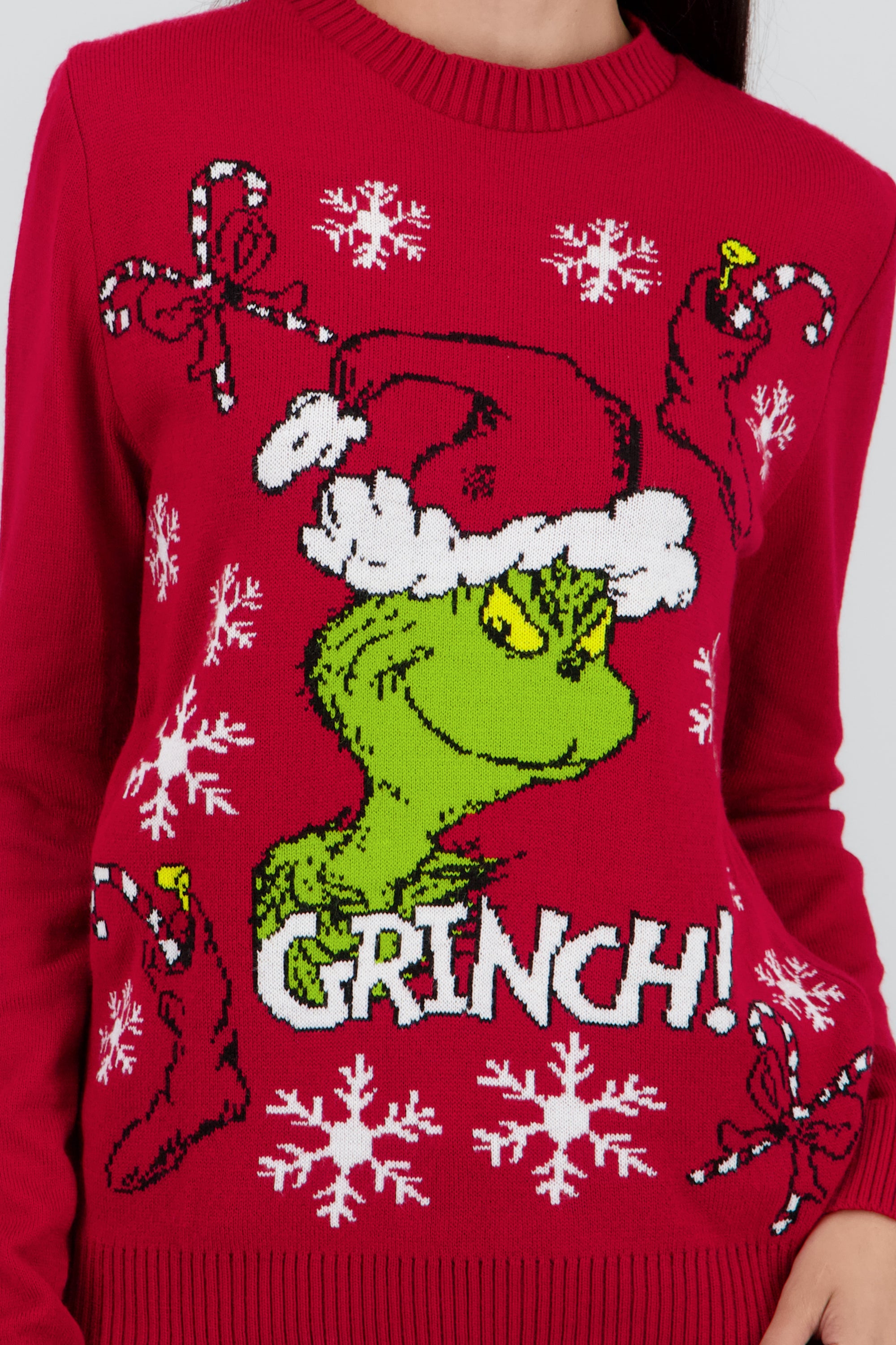 Suéter Grinch botas navideñas ROJO