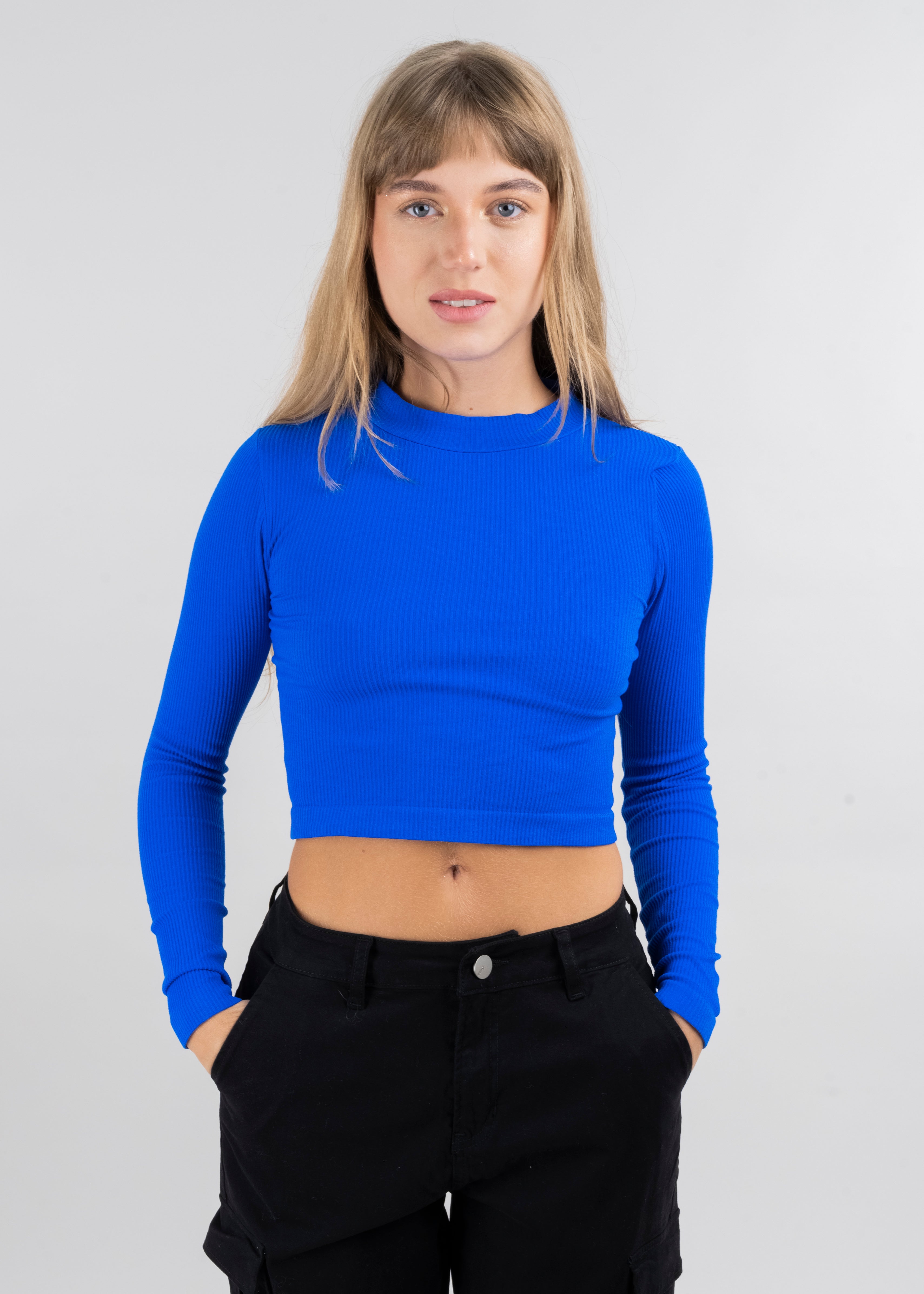 Top Acanalado AZUL REY