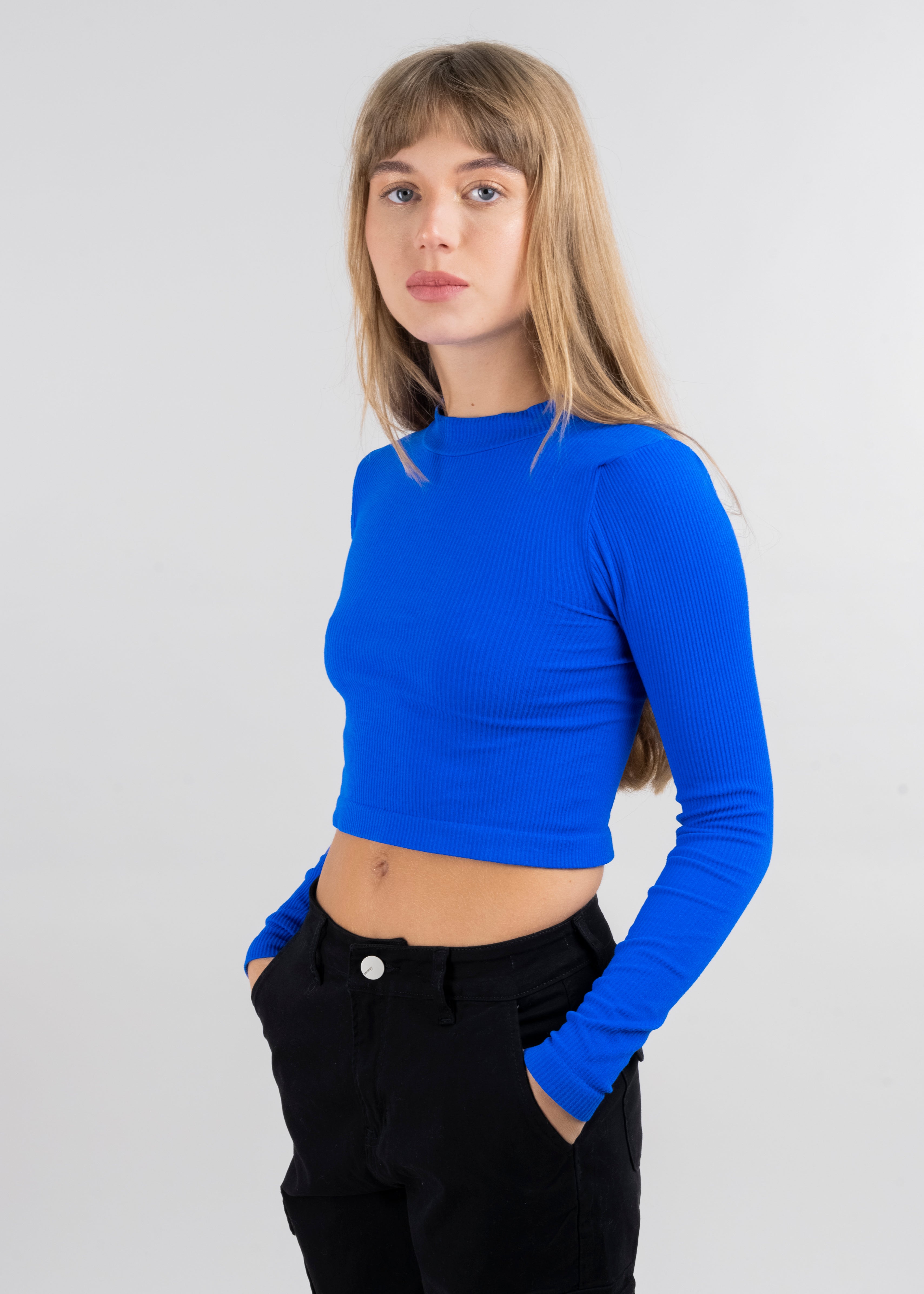 Top Acanalado AZUL REY