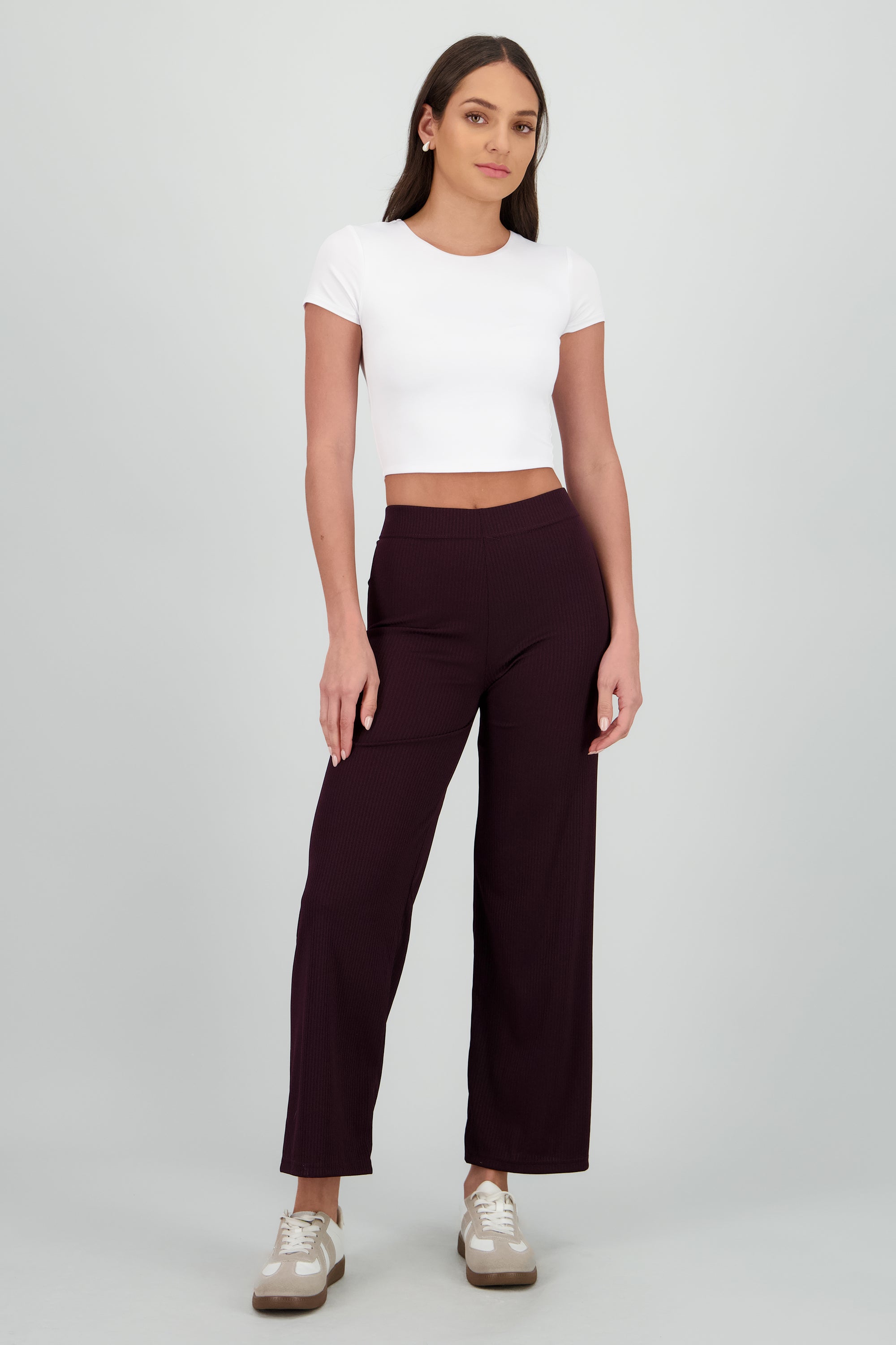 Pantalón wide leg acanalado VINO