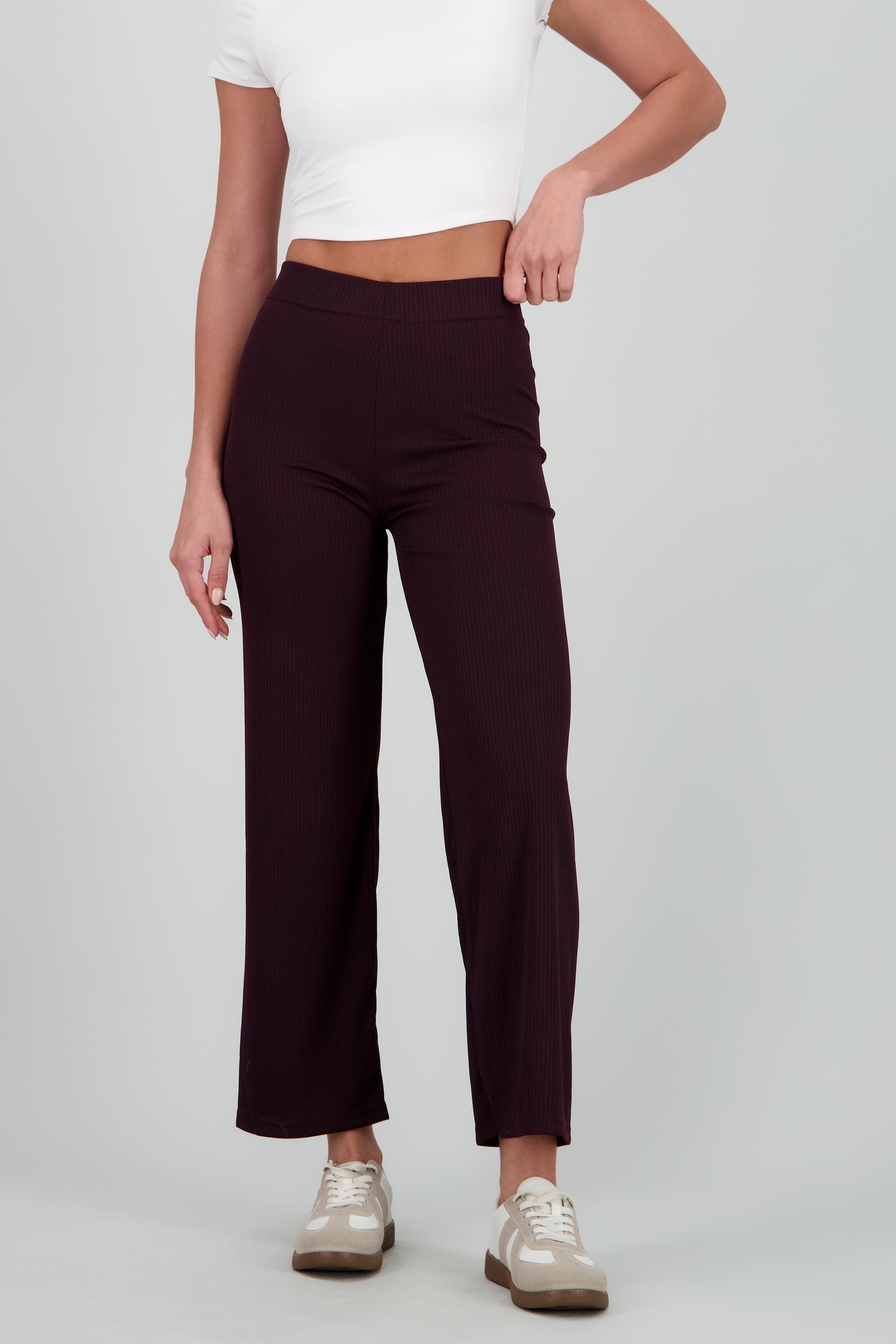 Pantalón wide leg acanalado VINO