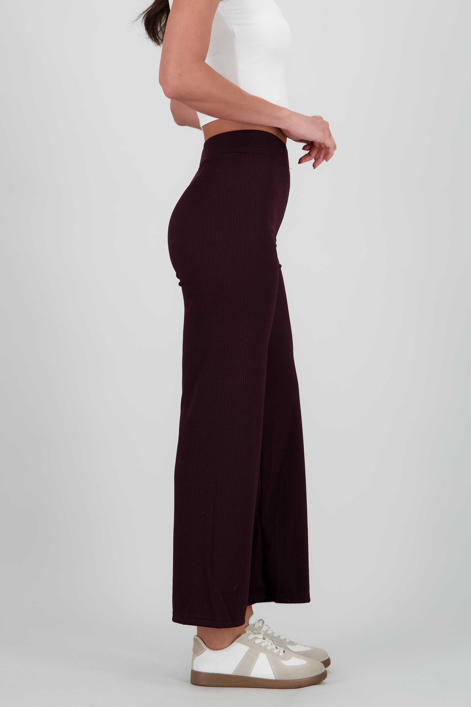 Pantalón wide leg acanalado VINO
