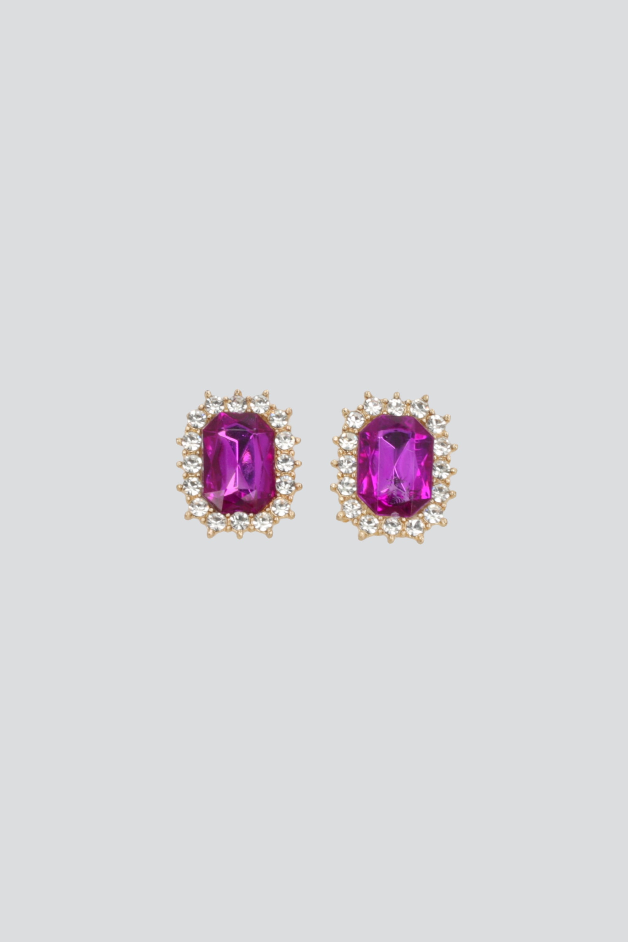 Aretes rectangulares brillos MORADO