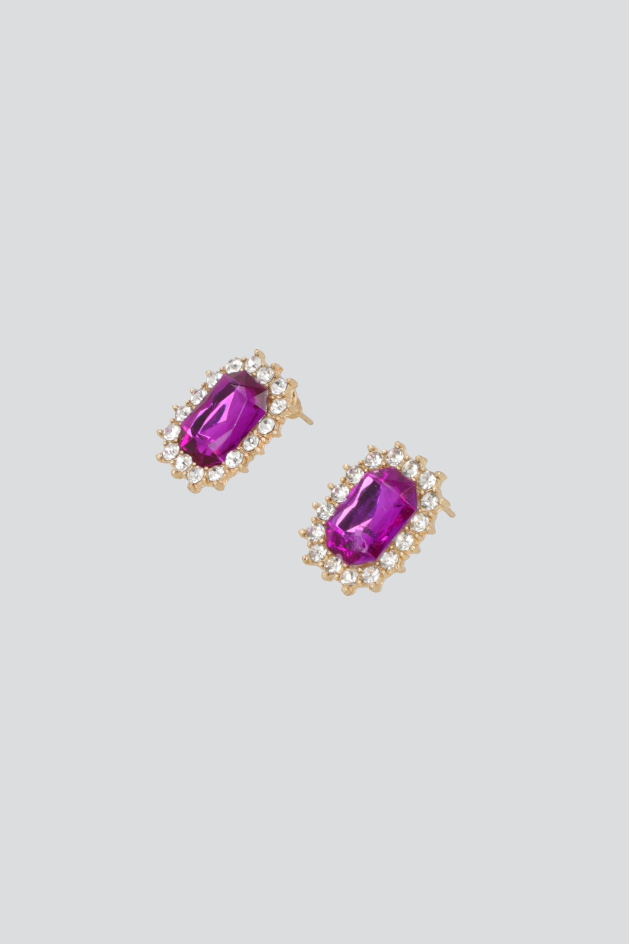 Aretes rectangulares brillos MORADO