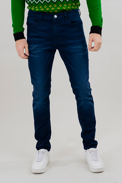 Jeans skinny deslavados DARK WASH