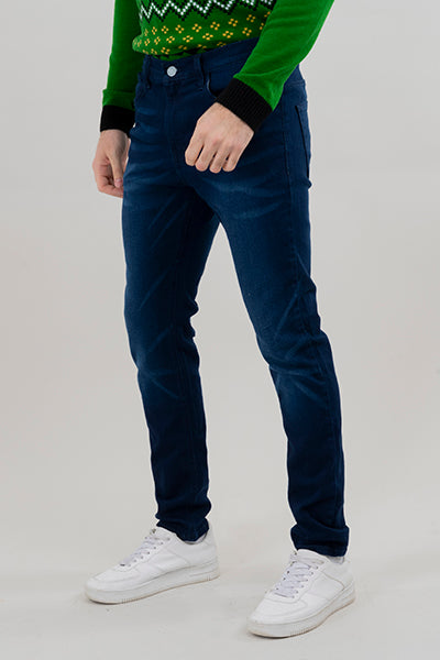 Jeans skinny deslavados DARK WASH