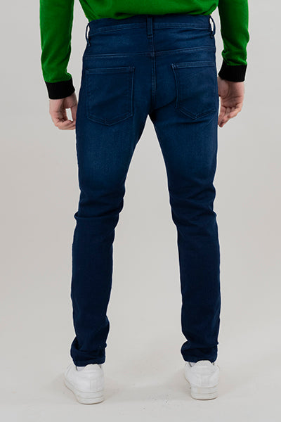 Jeans skinny deslavados DARK WASH