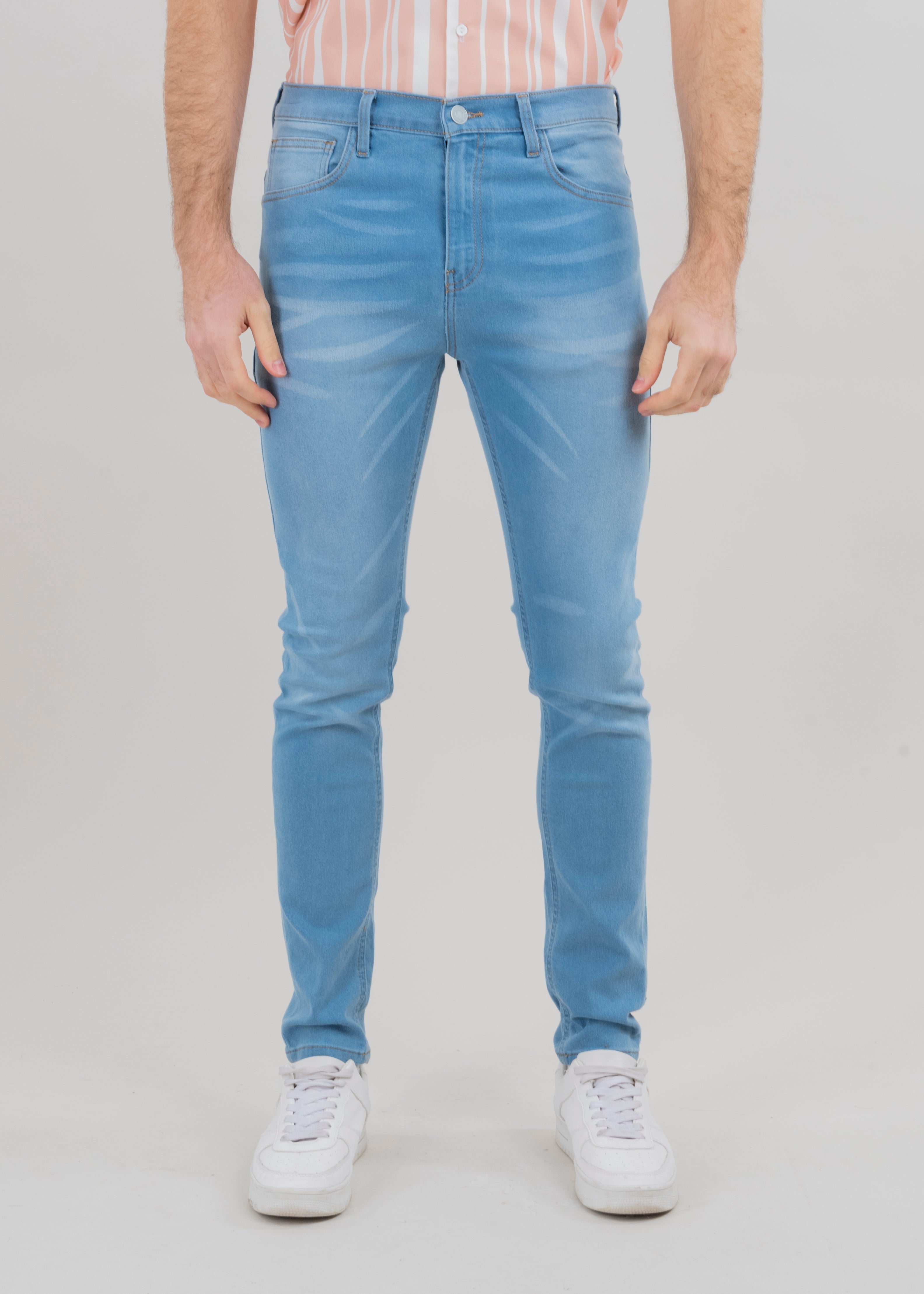 Jeans skinny deslavados MEDIUM WASH