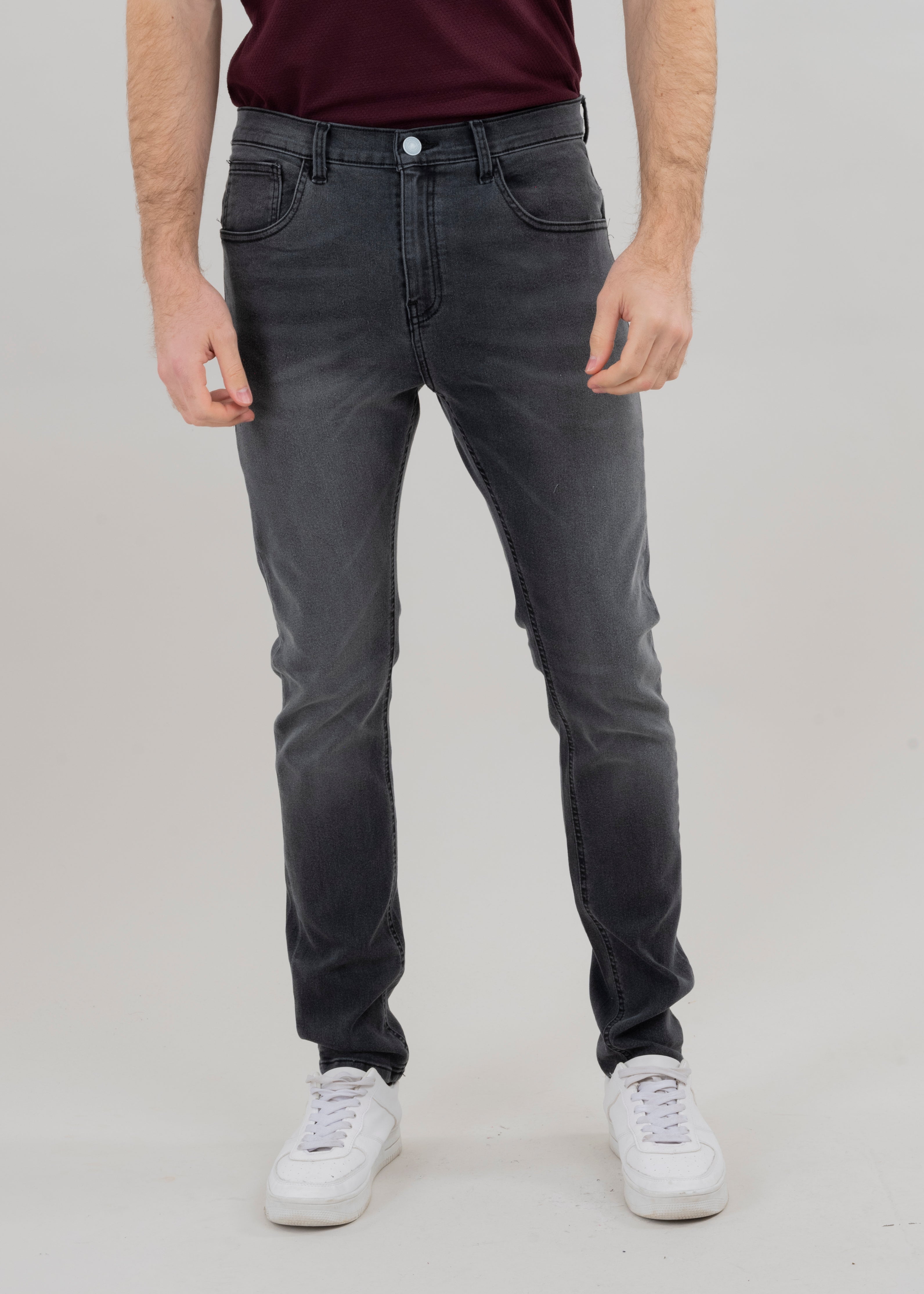 Jeans skinny deslavados GRIS