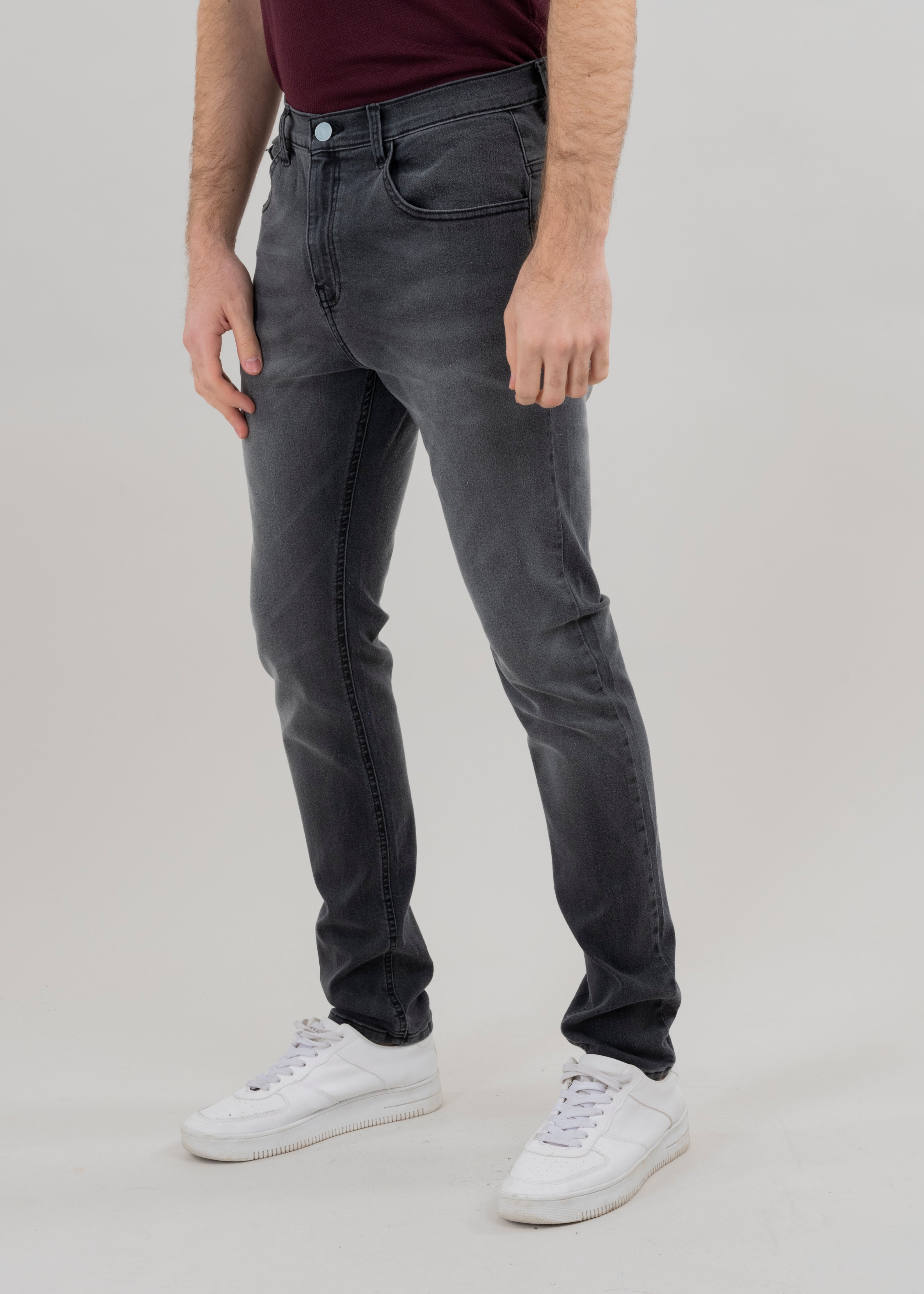 Jeans skinny deslavados GRIS