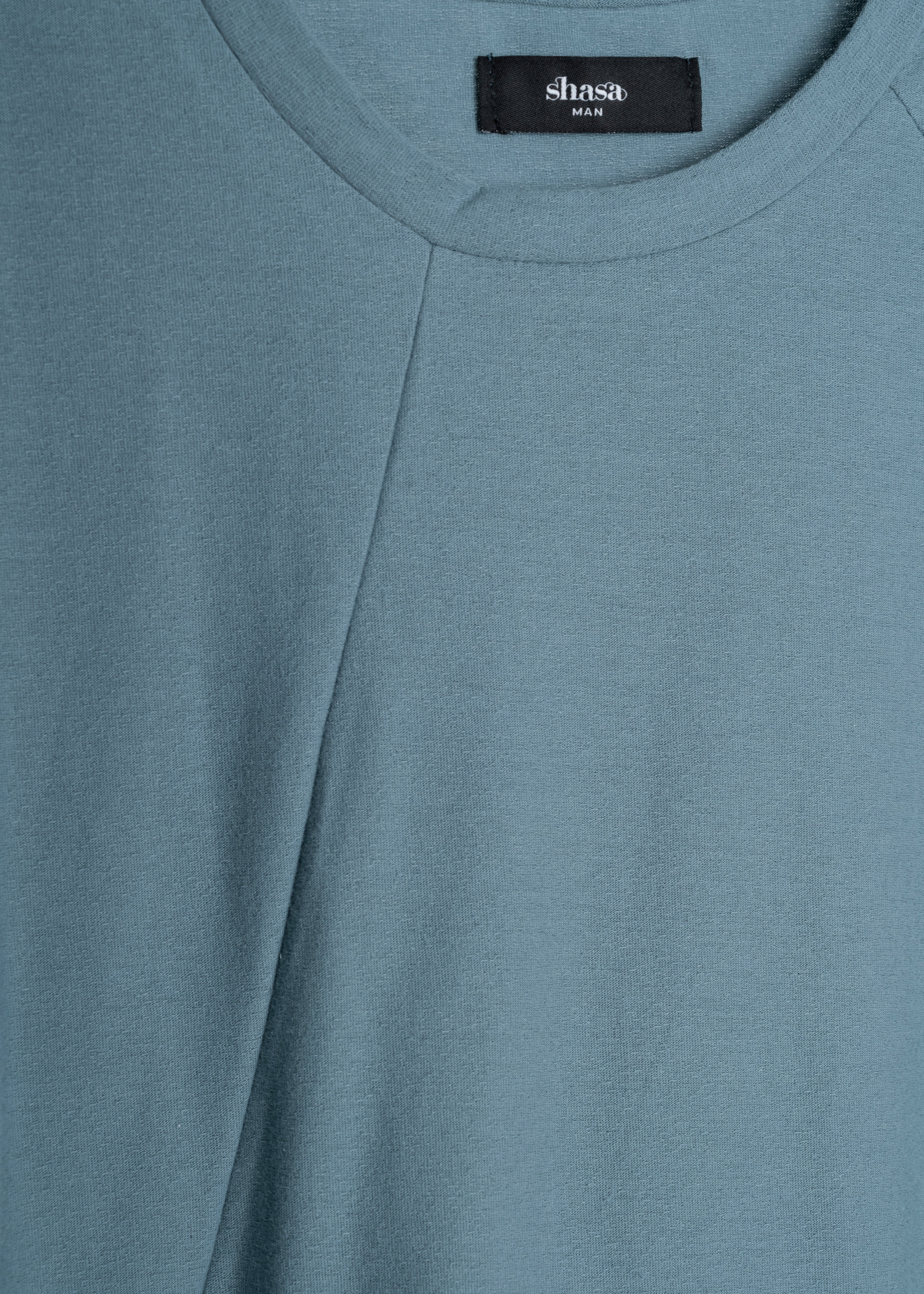 Playera manga corta costuras AZUL