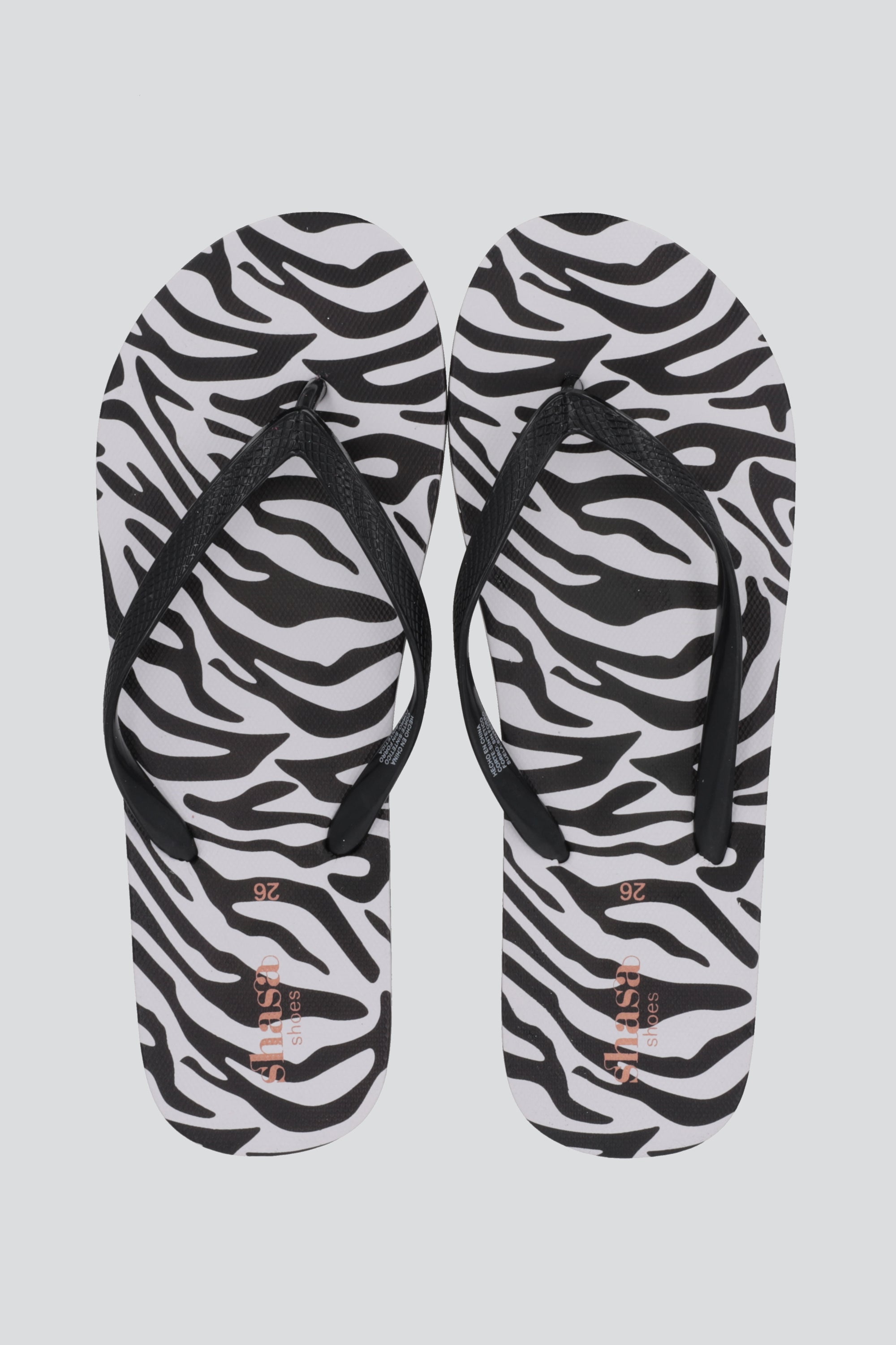 Flip flop animal print NEGRO BLANCO