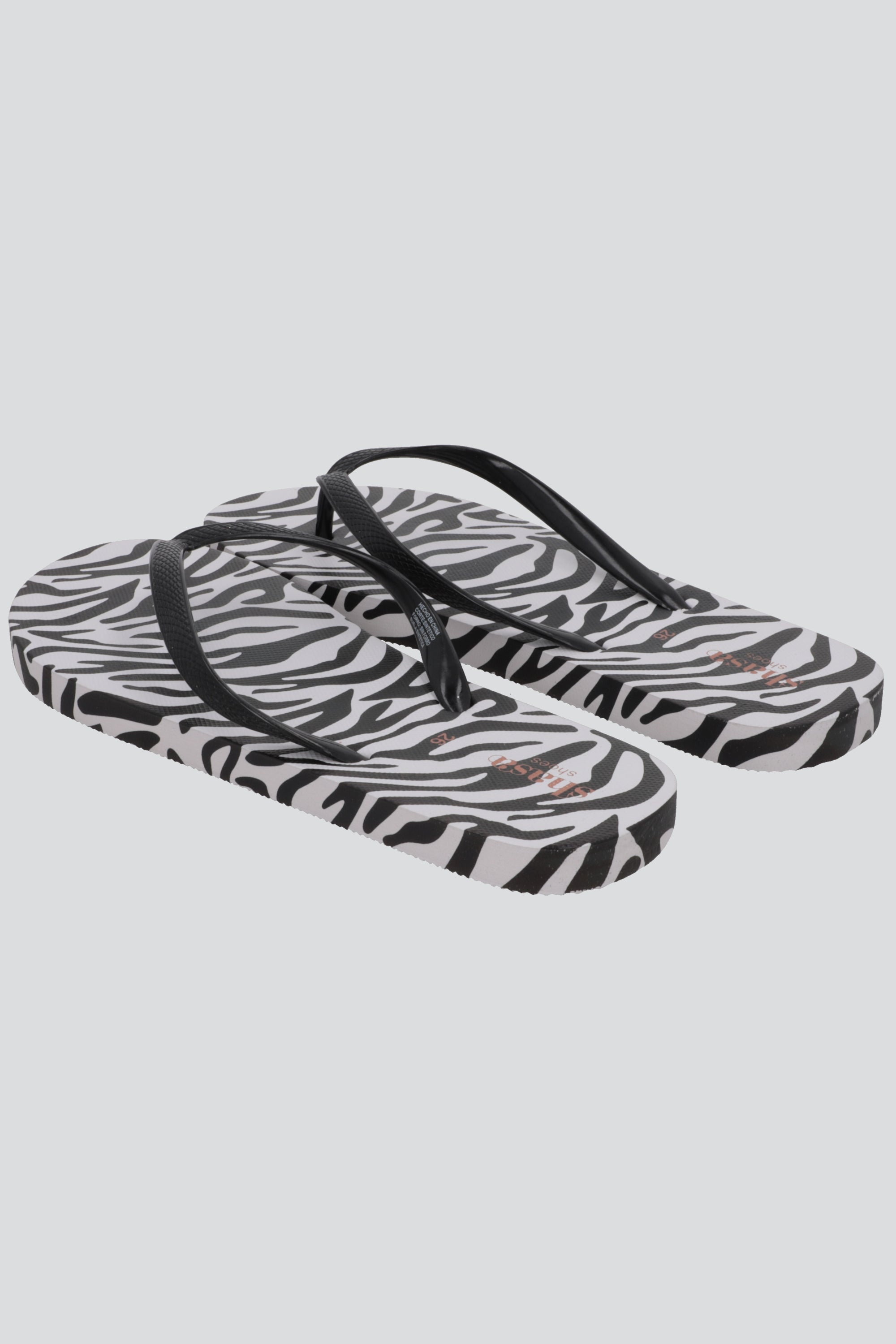 Flip flop animal print NEGRO BLANCO