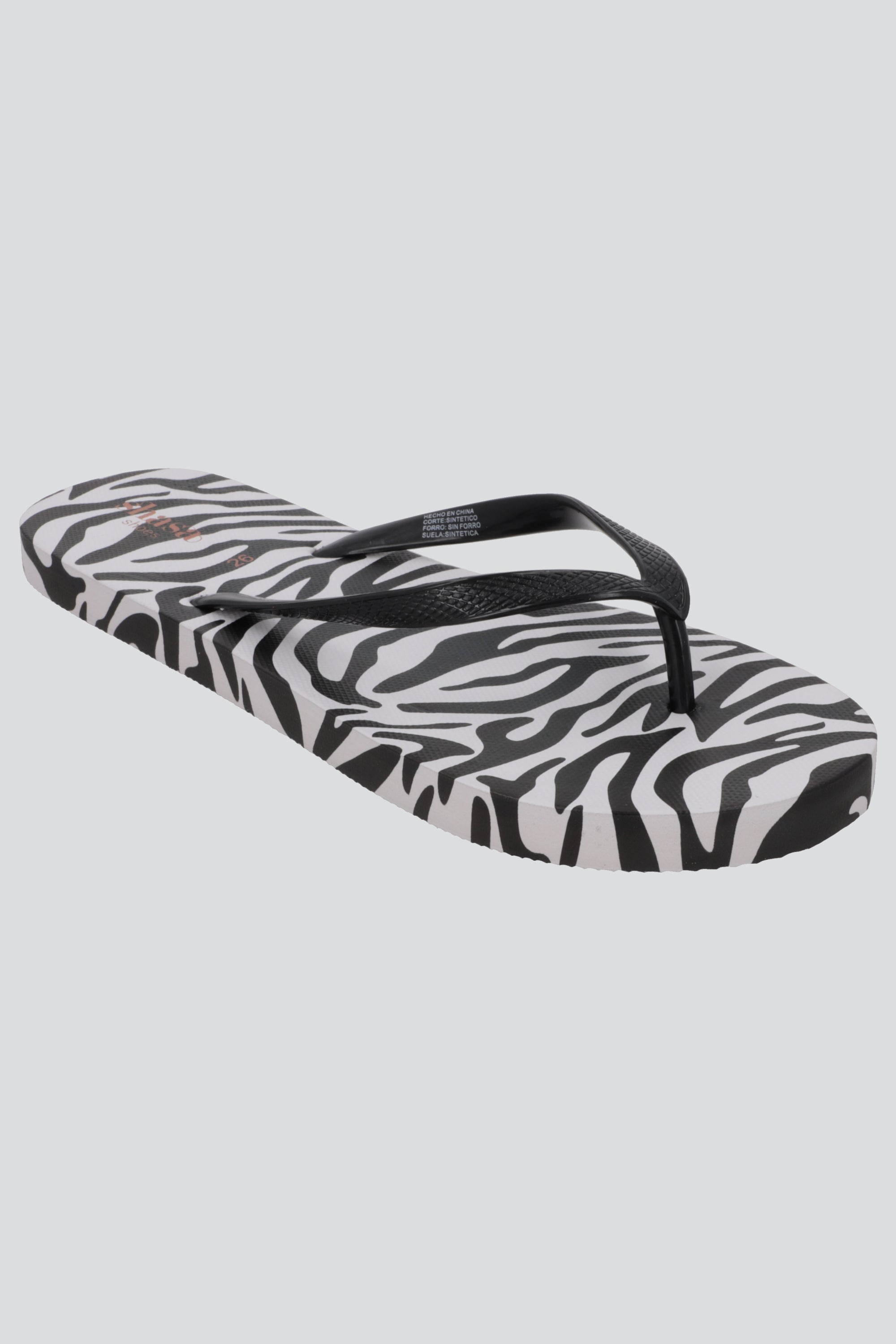 Flip flop animal print NEGRO BLANCO