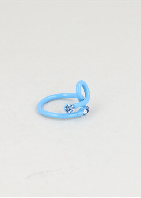 Anillo Curveado Brillos AZUL