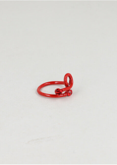 Anillo Curveado Brillos ROJO