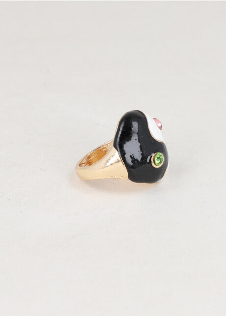 Anillo Ying Yang Duo NEGRO BLANCO