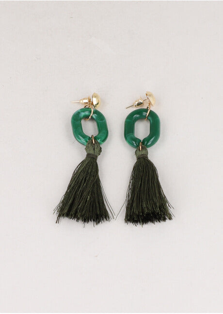 Aretes Carey Tassel OLIVO