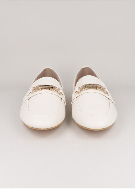 Loafer efecto piel cadena BLANCO