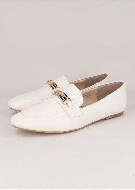 Loafer efecto piel cadena BLANCO