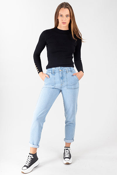 Jeans paper bag dobladillo