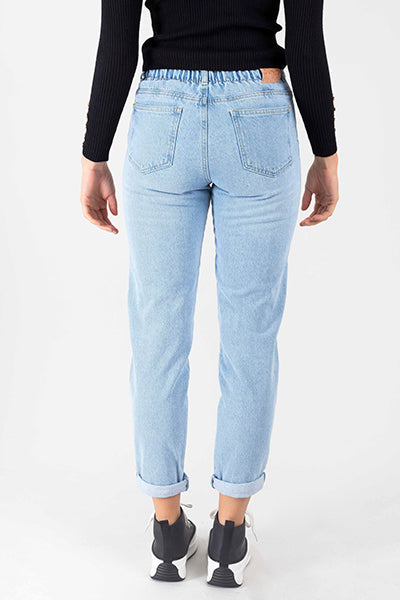 Jeans paper bag dobladillo LIGHT WASH