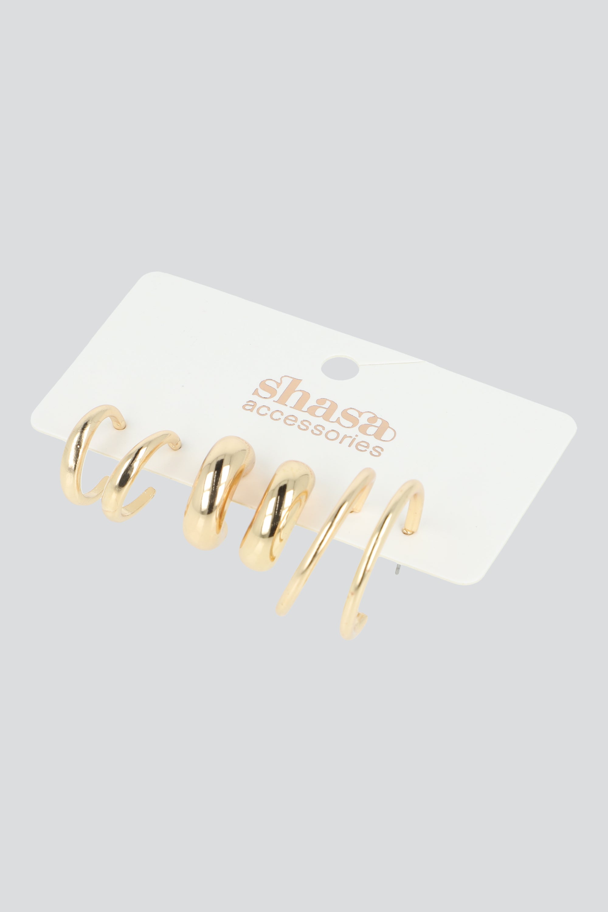 Set 3 Pares Arracadas Abiertas ORO