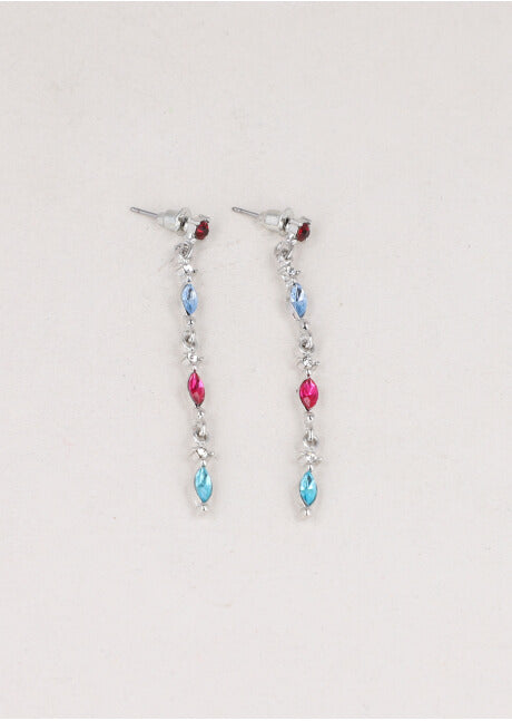 Aretes Multi Cristales PLATA