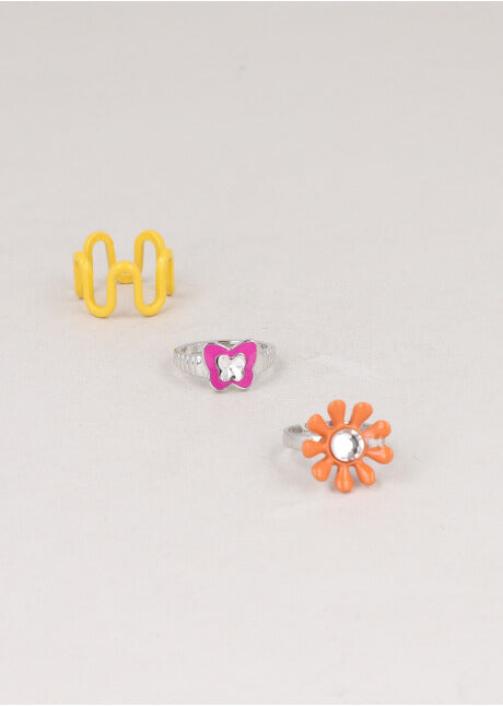 3 P Anillos Flor PLATA