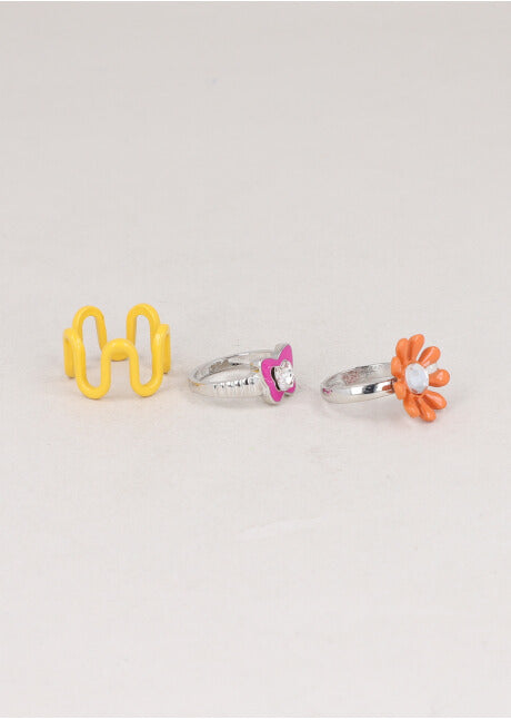 3 P Anillos Flor PLATA