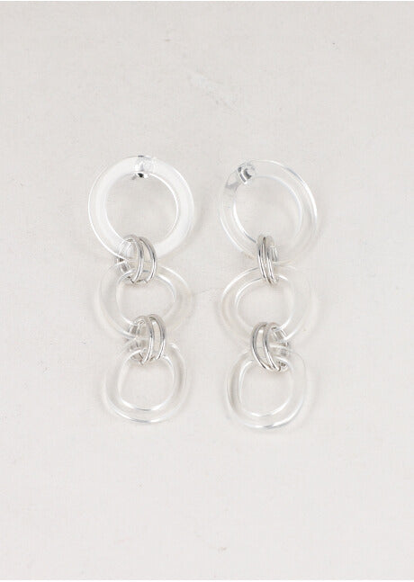 Aretes Cadena Transp PLATA