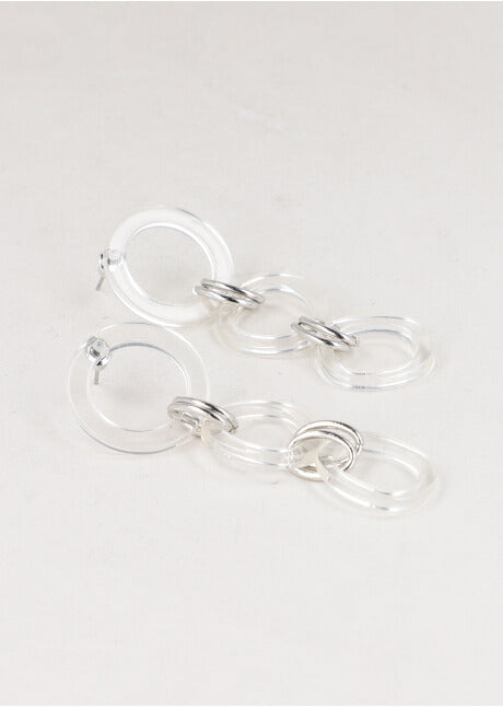 Aretes Cadena Transp PLATA