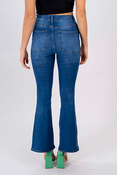 Jeans Flared Deslavado MEDIUM WASH