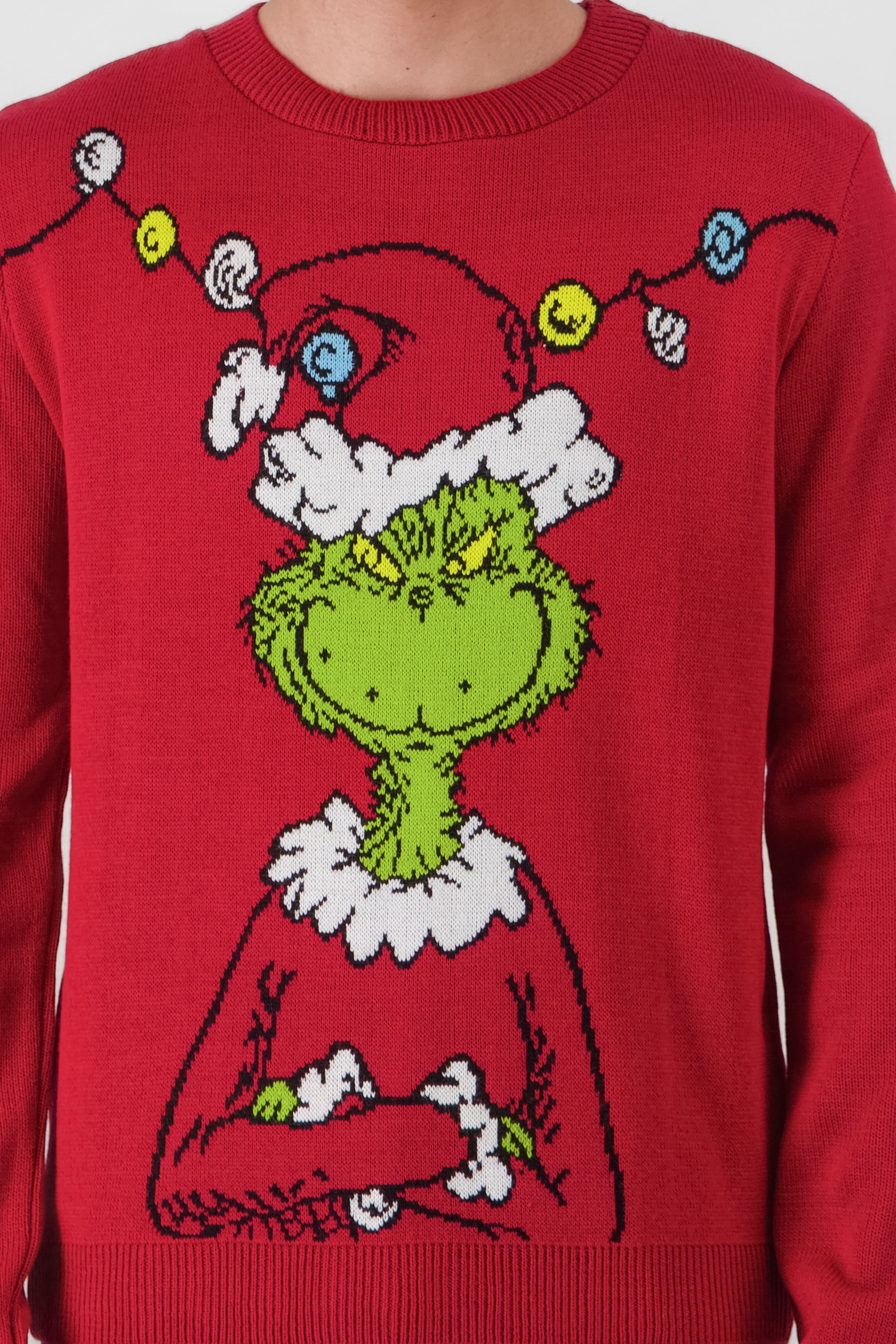 Suéter navideño Grinch esferas ROJO