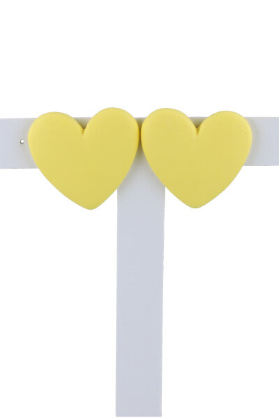Aretes Stud Corazón AMARILLO