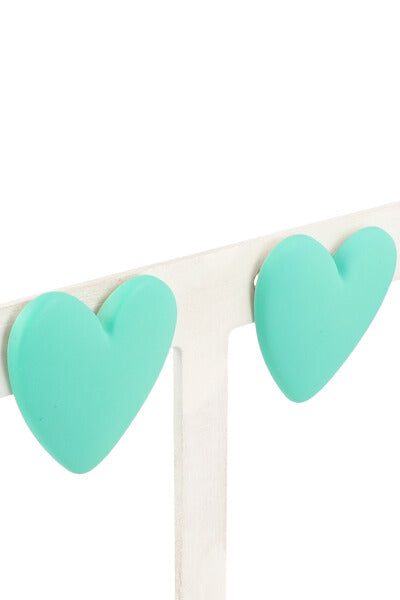 Aretes Stud Corazón TURQUESA