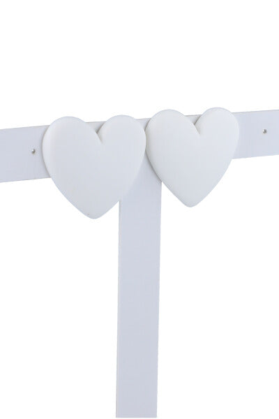 Aretes Stud Corazón BLANCO